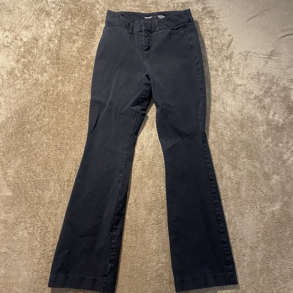 Old Navy Pants Womens Sz 6 High Rise Pixie Flare Black Secret Smooth Pocket - Picture 1 of 6